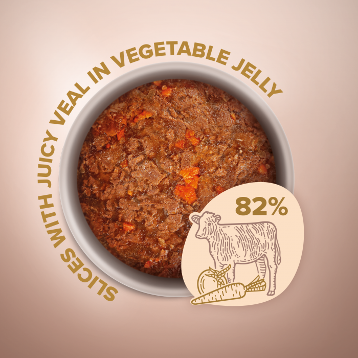 Club 4 Paws Premium Plus, Selection, Hrana umeda pentru pisici - Bucati de vitel in jeleu de legume, 12x80g [2]