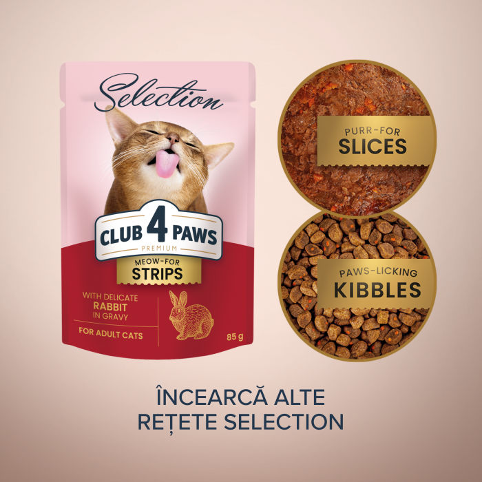 Club 4 Paws Premium, Selection, Hrana umeda pentru pisici - Stripsuri de iepure in sos, 12x85g [5]
