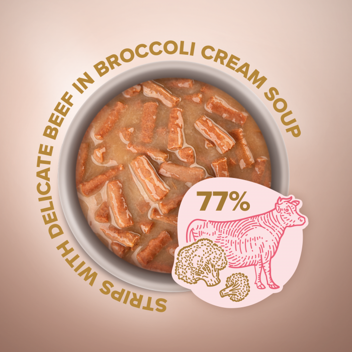 Club 4 Paws Premium, Selection, Hrana umeda pentru pisici - Stripsuri de vita in supa crema de broccoli, 12x85g [2]