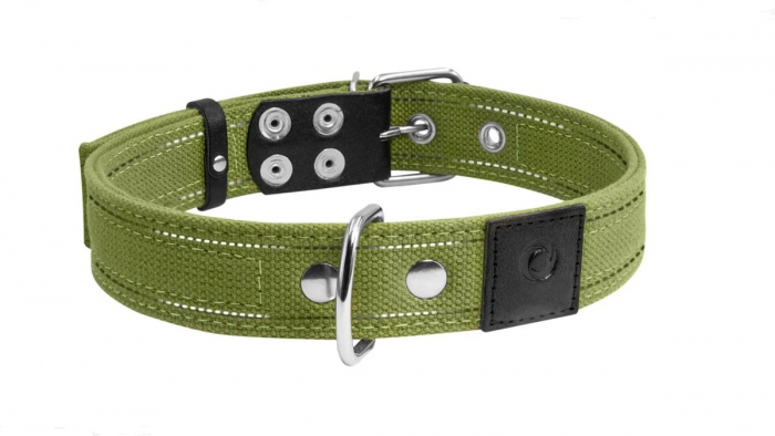 Collar, Zgarda caini dubla, 35mm latime, 51-63cm lungime, verde [4]