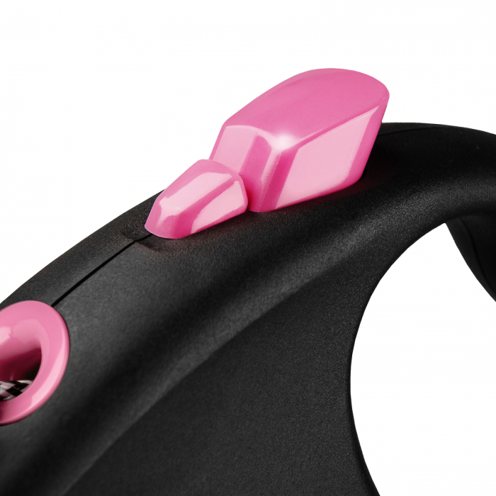 Lesa retractabila cu snur de 3m, roz, Flexi Black Design, XS [3]