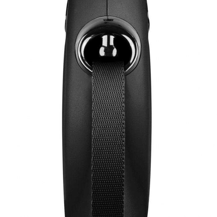 Lesa retractabila cu banda de 5m, neagra, L,  Flexi New Classic [2]