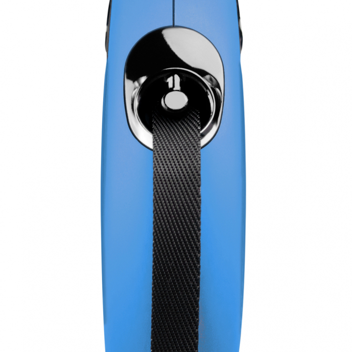 Lesa retractabila cu banda de 5m, albastra, M,  Flexi New Classic [2]