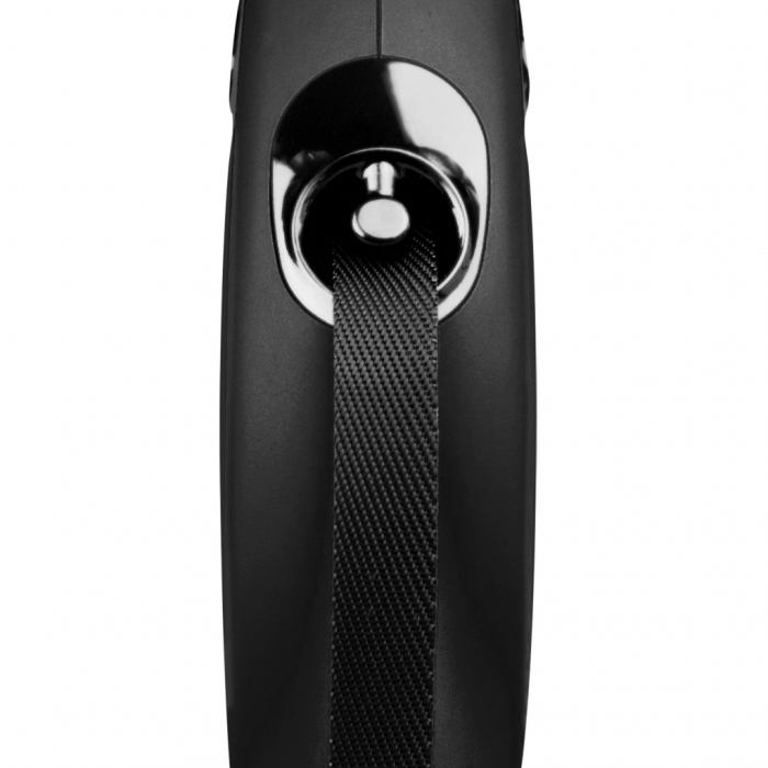 Lesa retractabila cu banda de 5m, neagra, M,  Flexi New Classic [2]
