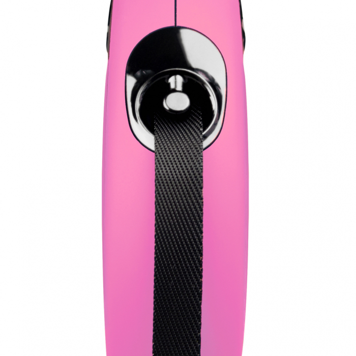 Lesa retractabila cu banda de 5m, roz, M,  Flexi New Classic [2]