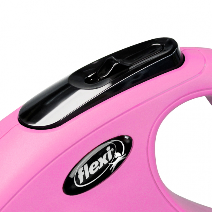 Lesa retractabila cu snur de 5m, roz, S, Flexi New Classic [3]