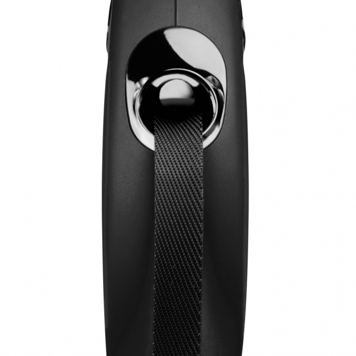 Lesa retractabila cu banda de 5m, neagra, S,  Flexi New Classic [2]