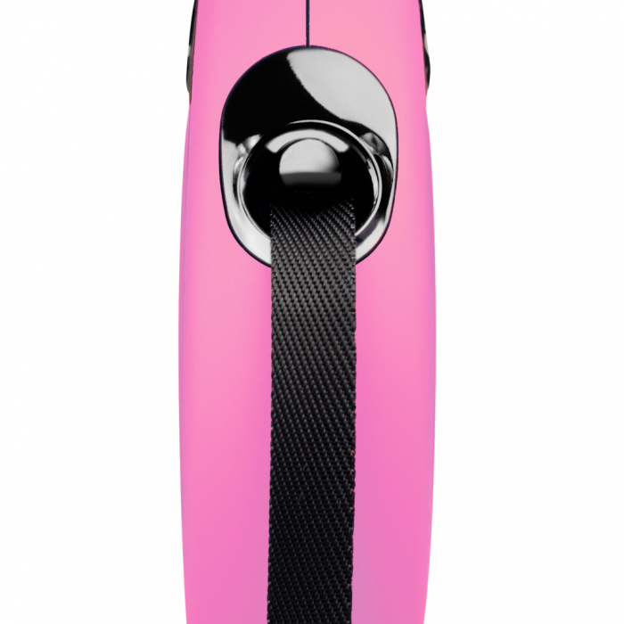 Lesa retractabila cu banda de 5m, roz, S,  Flexi New Classic [2]