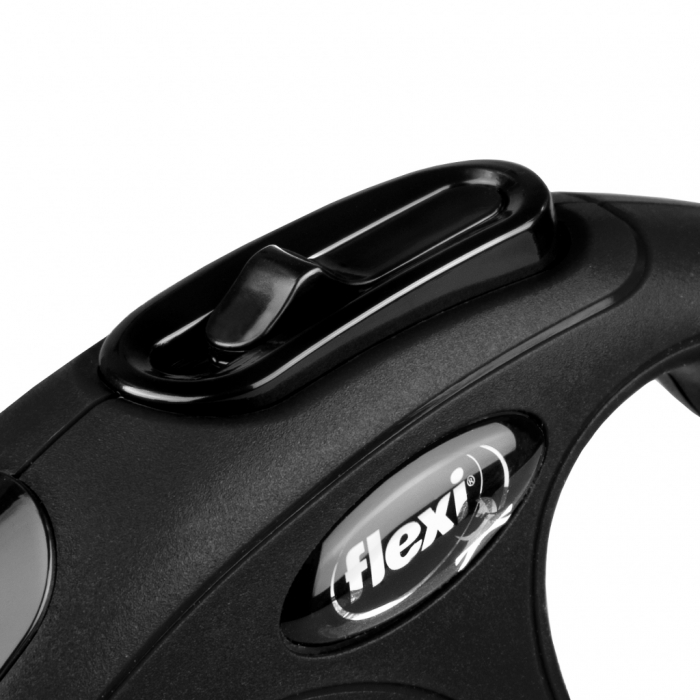 Lesa retractabila cu banda de 3m, neagra, XS, Flexi New Classic [3]