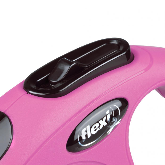 Lesa retractabila cu banda de 3m, roz, XS, Flexi New Classic [3]