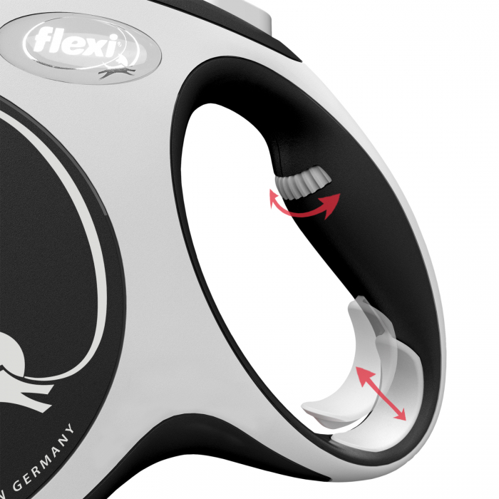Flexi New Comfort, L Tape, lesa retractabila, negru, 8m [4]