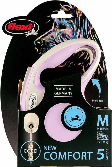 Flexi New Comfort, M Cord, lesa retractabila, lila, 5m [6]