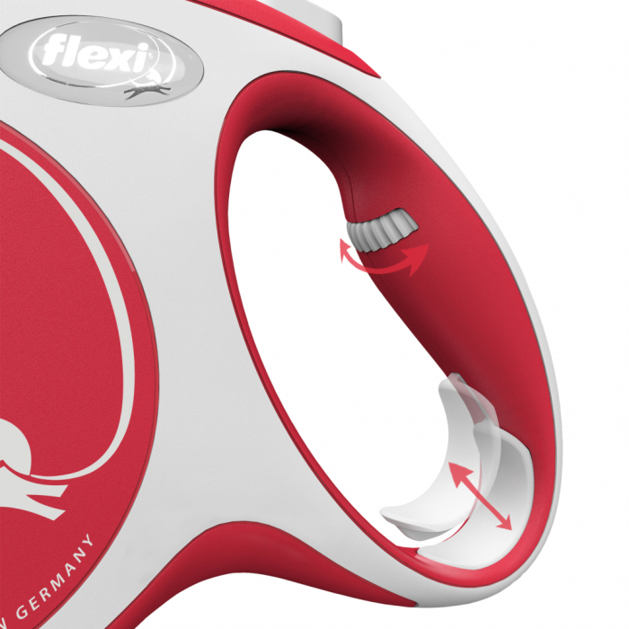 Flexi New Comfort, M Band, lesa retractabila, rosie, 5m [4]
