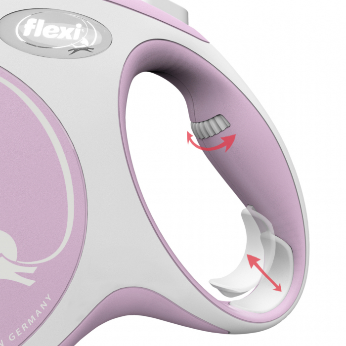 Flexi New Comfort, M Band, lesa retractabila, roz, 5m [4]