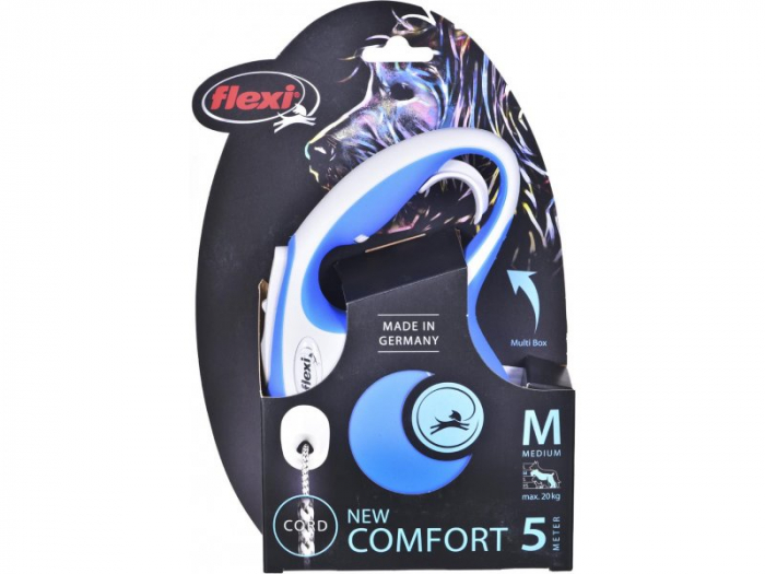 Flexi New Comfort, M Tape, lesa retractabila, albastra, 5m [2]