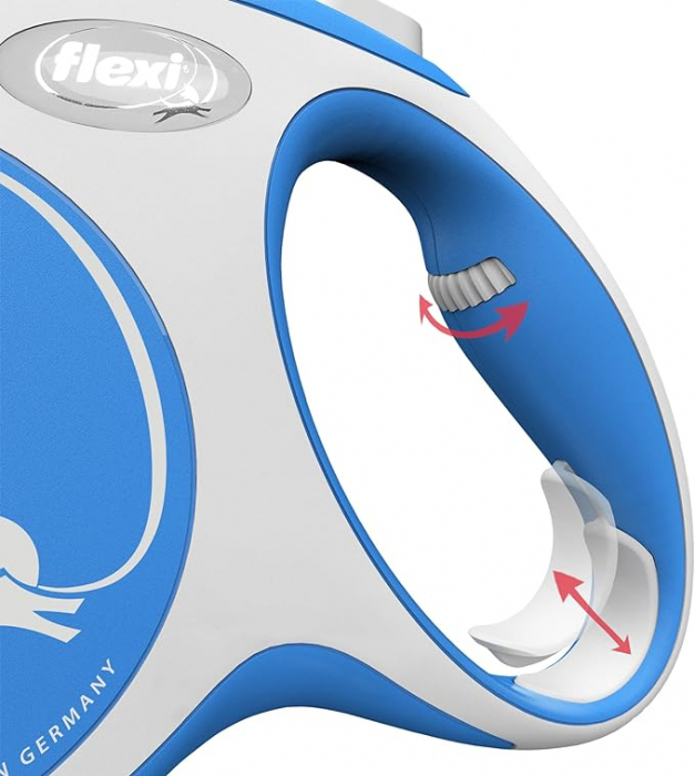 Flexi New Comfort, M Tape, lesa retractabila, albastra, 5m [6]