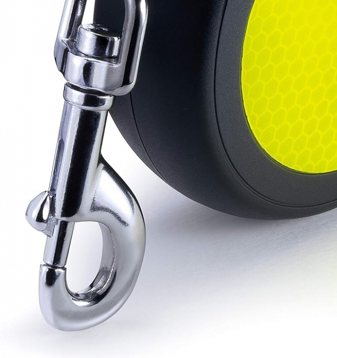 Lesa retractabila cu banda de 3m, galben reflectorizant, XS, Flexi New Neon [3]
