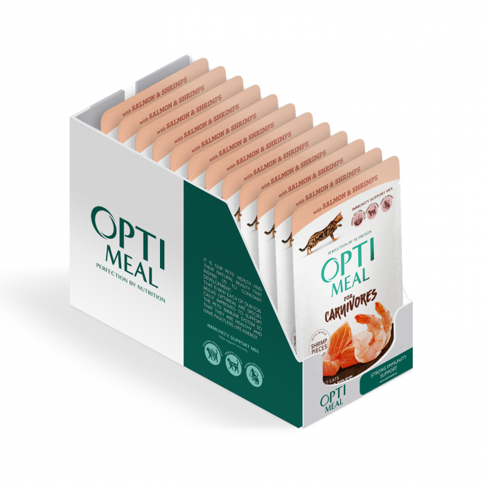 Optimeal Grain Free Hrana umeda pisici adulte - cu Somon si creveti in sos, set 12*0,085kg [4]