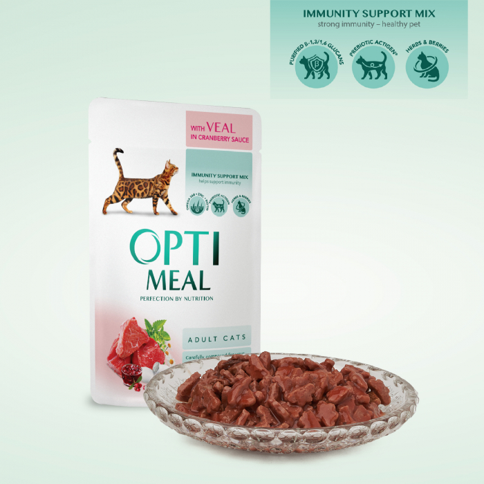 Optimeal Hrana umeda pisici adulte - cu Vita, set 3+1, 4*0,085kg [2]