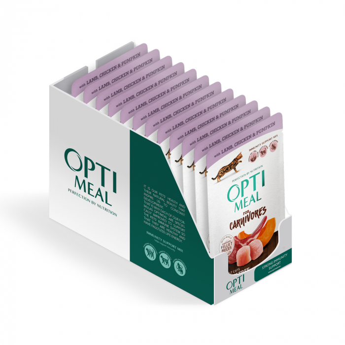 Optimeal Grain Free Hrana umeda pisici adulte - cu Miel si pui in jeleu, set 12*0,085kg [4]