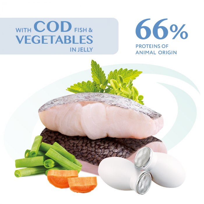 Optimeal Hrana umeda pisici adulte - Cod si legume in jeleu, set 3+1, 4*0,085kg [4]