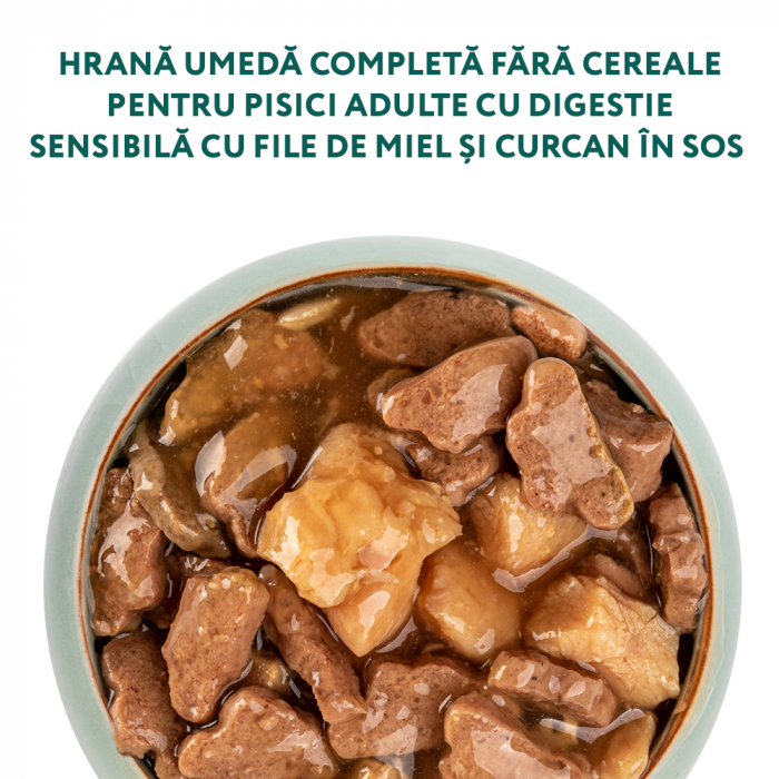 Optimeal Sensitive Hrana umeda pisici adulte - Miel si curcan in sos, set 12*0,085kg [2]