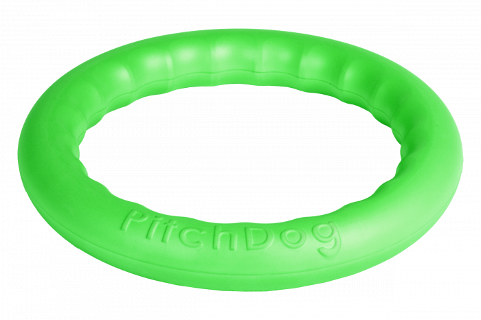 Jucarie Inel pentru caini PitchDog, 17 cm, verde [2]