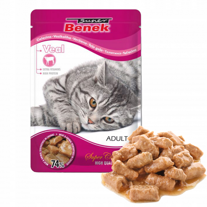 Plicuri hrana umeda vita in sos, Super Benek, 24x100g [2]