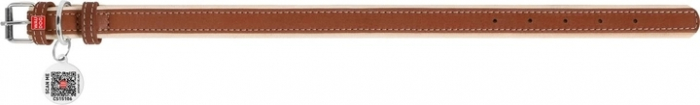 Waudog Soft, Zgarda, L, caini din piele, cu QRPasaport, Maro [4]