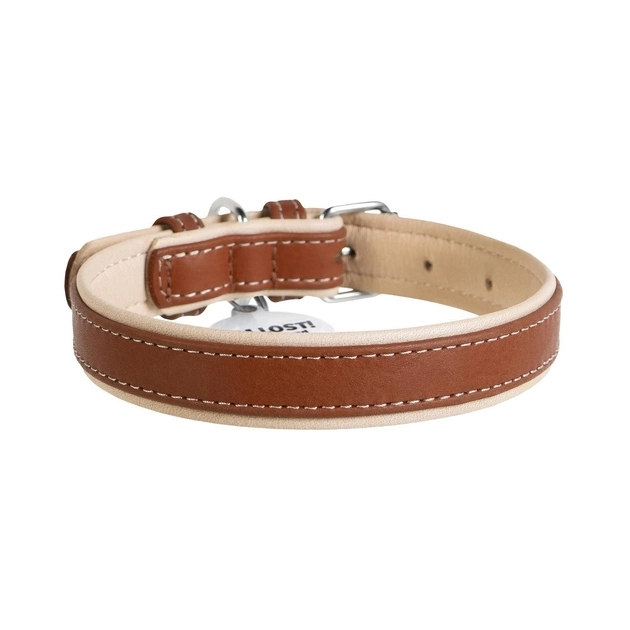 Waudog Soft, Zgarda, M, caini din piele, cu QRPasaport, maro [2]