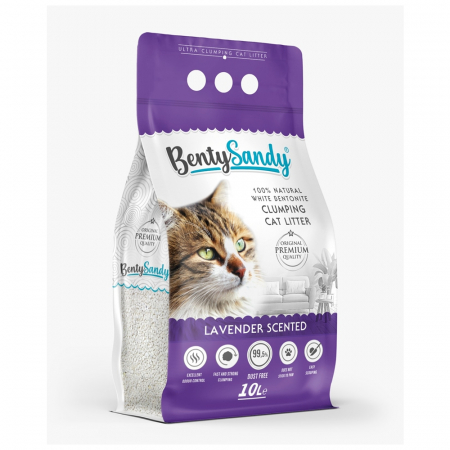Asternut igienic - Benty Sandy, Asternut igienic pentru pisici, aroma de lavanda, 10l