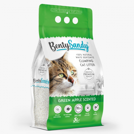 Produse pentru pisici - Benty Sandy, Asternut igienic pentru pisici, aroma de mar verde, 5l
