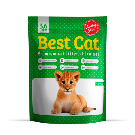 Asternut igienic - Best Cat, Asternut igienic pentru pisici, Mar verde, Silicat, 3.6l