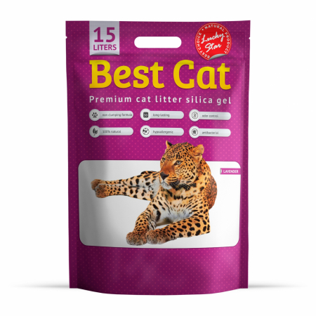 Produse pentru pisici - Best Cat, asternut igienic pentru litiera cu aroma de lavanda 15l