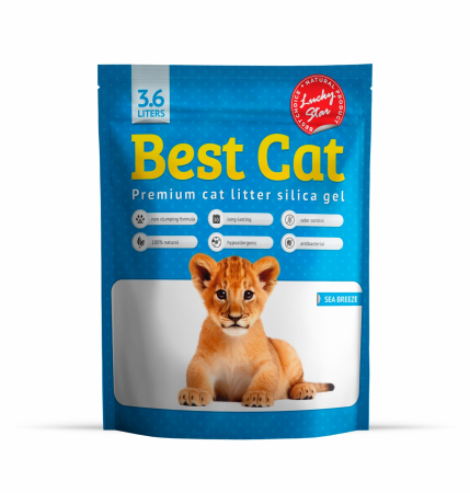 Asternut igienic - Best Cat, silicat pentru litiera pisicii. aroma marina