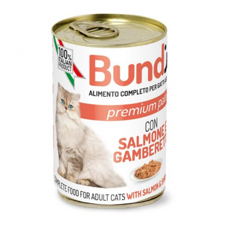 Produse pentru pisici - BUNDY, conserva pentru pisici, somon si creveti, 400g