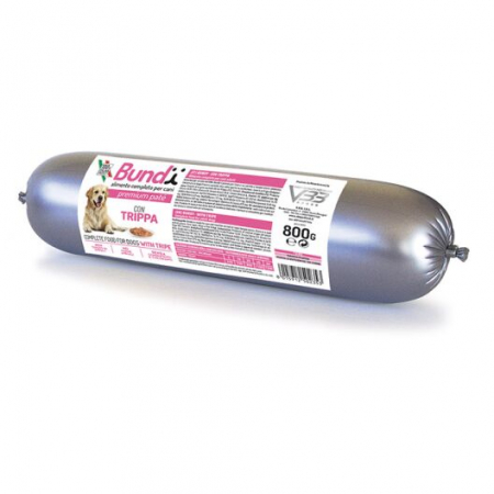 Hrana umeda - BUNDY Premium, salam pentru caini, cu burta de vita, 800g