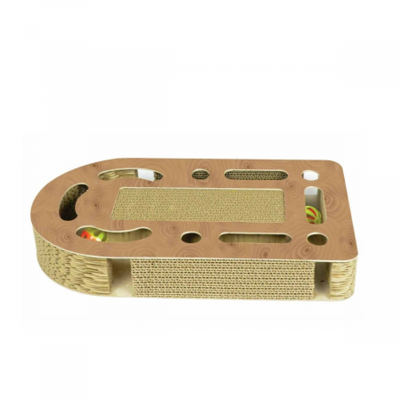 Produse pentru pisici - Carton pentru zgariat si joaca, scratch&play angular, 43.18x24.76x6.35 cm