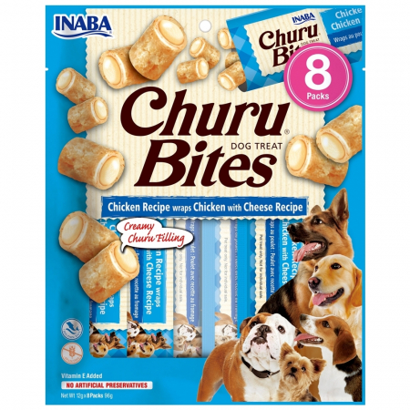 Recompense - Churu Bites-Recompense cu interior cremos pentru caini