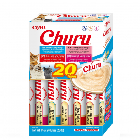 Recompense - Churu Cat Varietes, 20 buc Recompense cremoase cu ton si fructe de mare