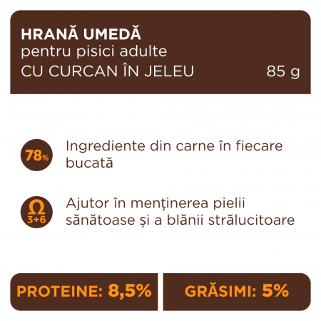 Club 4 Paws, Hrana umeda pisici, curcan in jeleu, 24x85g [1]