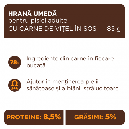Club 4 Paws, Hrana umeda pisici, vitel in sos, set 24x85g [1]