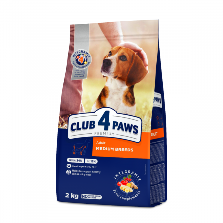Produse pentru caini - Hrana completa pentru caini de talie medie, 2 kg, CLUB4PAWS