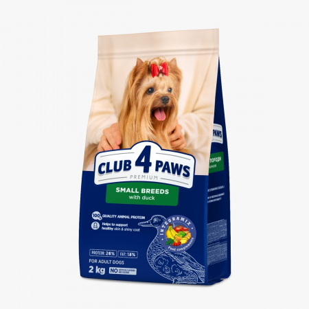 Produse pentru caini - Club 4 Paws, Hrana uscata caini de talie mica, rata, 2kg