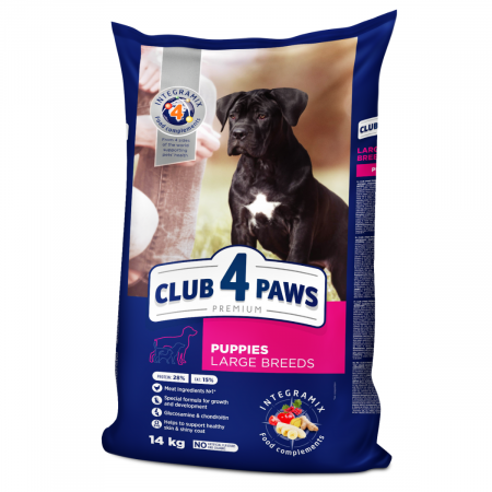 Produse pentru caini - Hrana uscata pentru catei de talie mare, 14kg, CLUB4PAWS