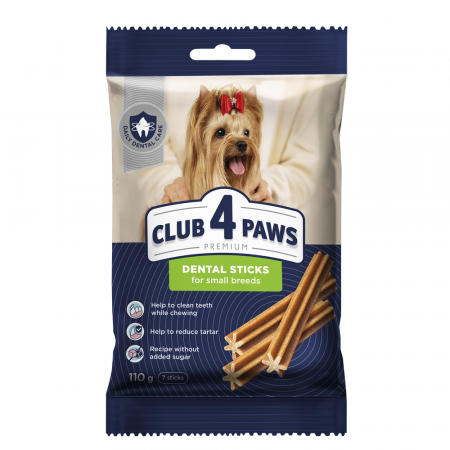 Recompense - Club 4 Paws Premium, Dental Sticks pentru caini de talie mica, 110g