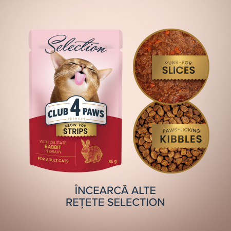 Club 4 Paws Premium, Selection, Hrana umeda pentru pisici - Stripsuri de iepure in sos, 12x85g [4]