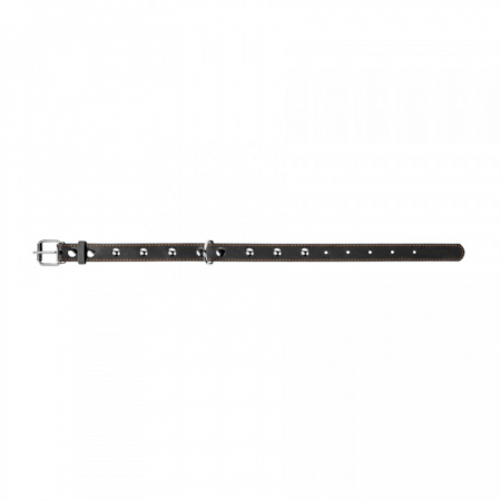 Collar, Zgarda S, caini, din piele, cu decor metalic, negru [2]