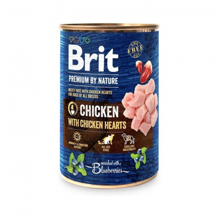 Hrana umeda - Hrana umeda cu pui si inimi pentru caini, Brit Premium by Nature