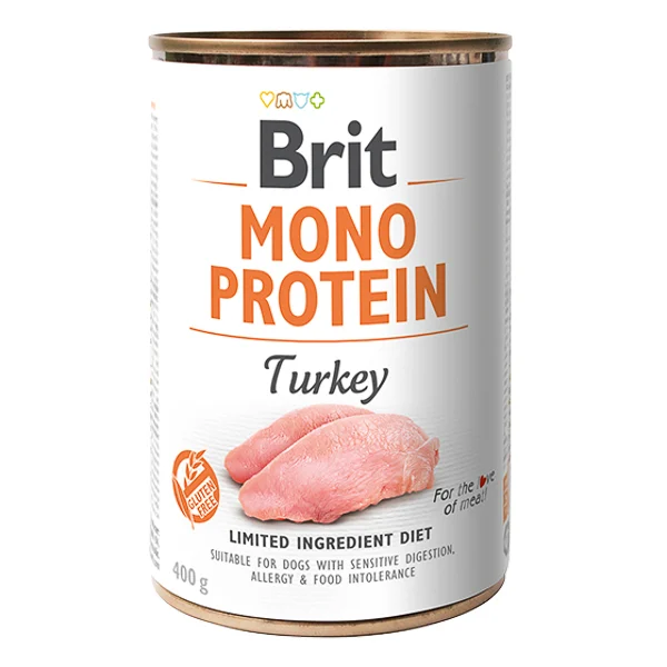 Hrana umeda - Hrana umeda pentru caini sensibili, curcan, Brit Monoprotein
